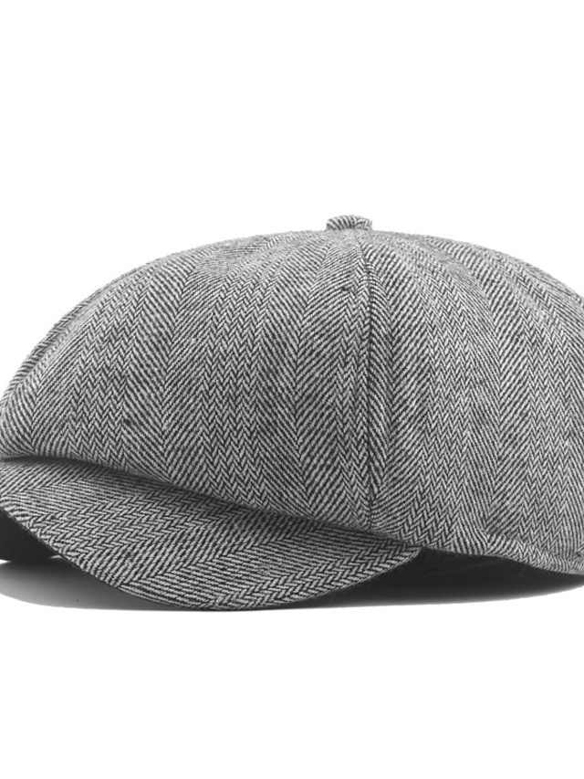  Homens Chapéu de Boina chapéu de jornaleiro Preto Caqui Algodão Roupa de rua à moda Moda Dos Anos 20 Ao ar livre Diário Para Noite Estampas Abstratas Quente
