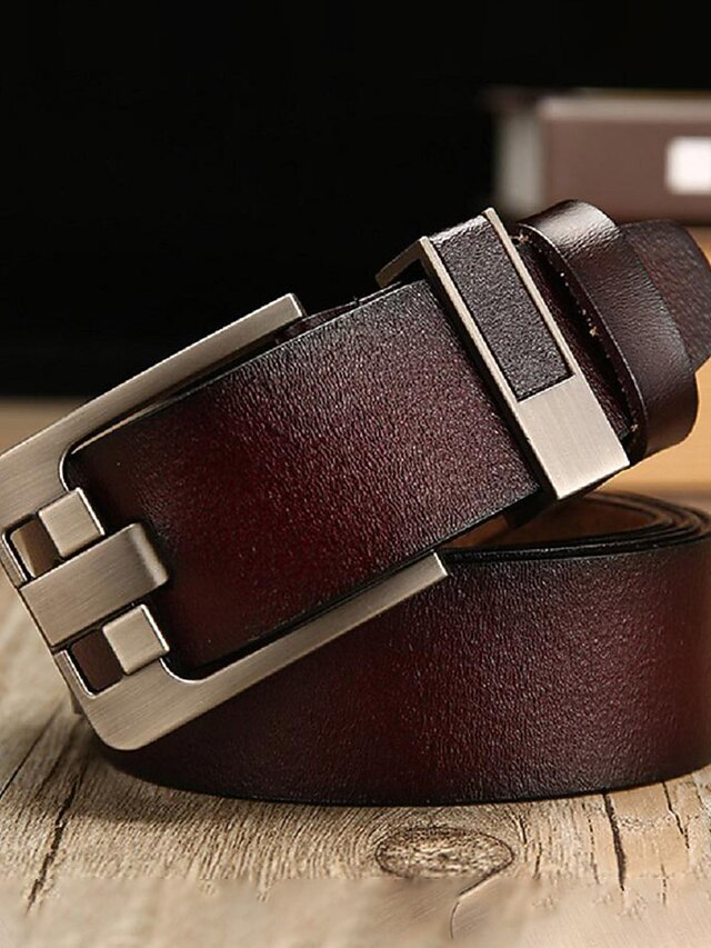 Men's Dress Belt Leather Belt Ratchet Belt Black Brown Alloy Retro