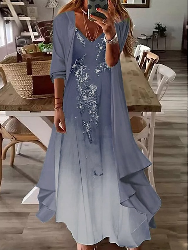 Women‘s Casual Dress Dress Set Two Piece Dress Long Dress Maxi Dress ...