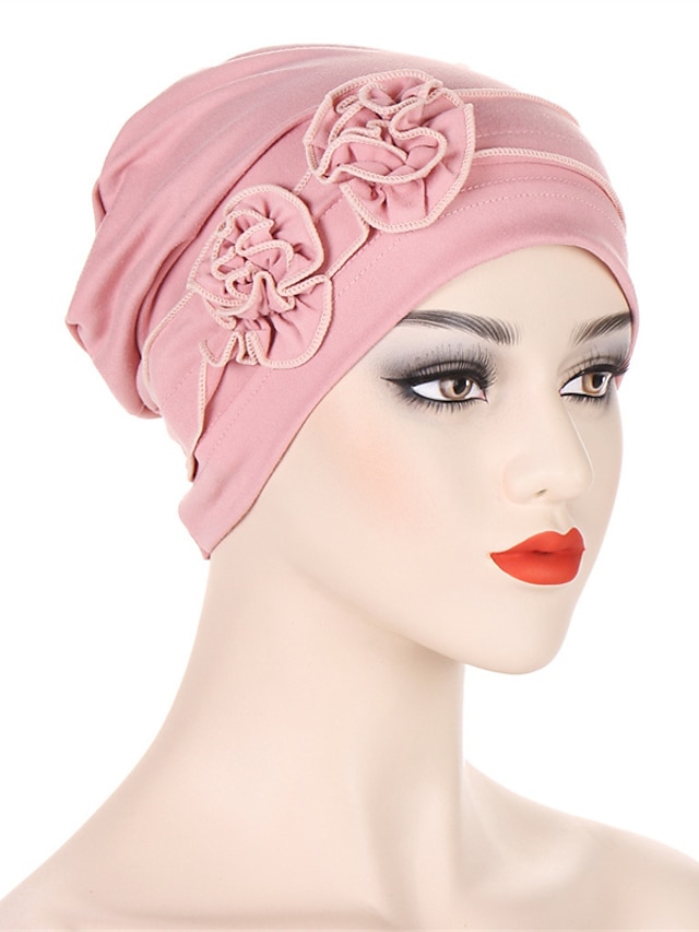  1 pçs gorro chapéu turbante capas dois envoltórios de cabeça de flor turbante clássico vintage feminino cor sólida arnês macio