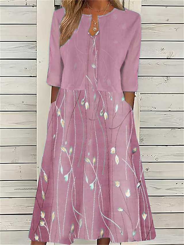 Denim Maxi Frock with Cropped Denim Jacket | Two Piece Dress Set for Women