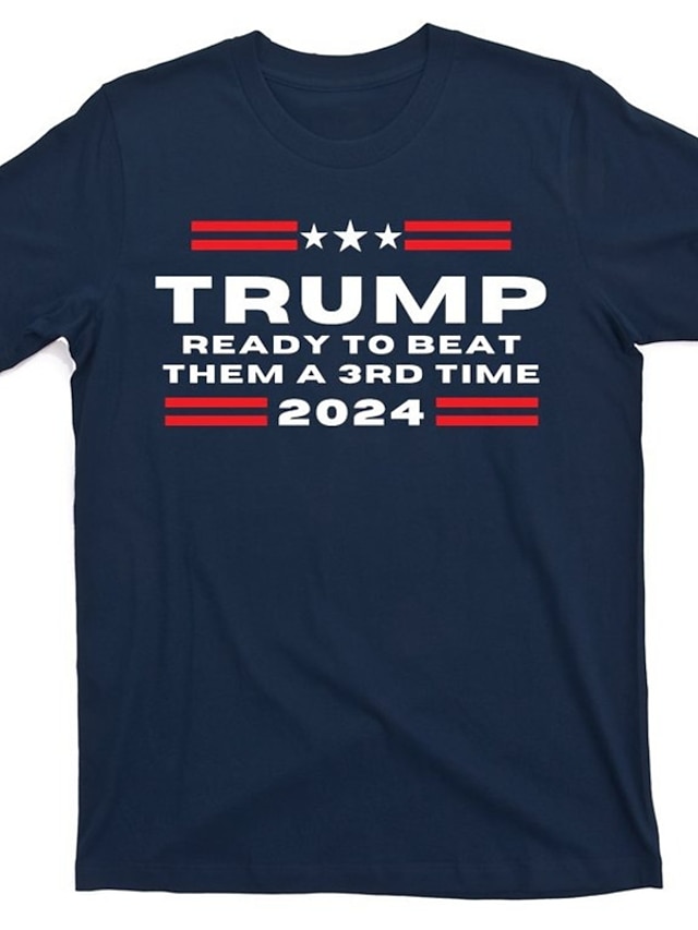  Trump-T-Shirt, Herren-T-Shirt, Grafik-T-Shirt, lässiger Stil, klassischer Stil, Buchstabe Trump, Rundhalsausschnitt, Kleidung, Bekleidung, Heißprägung, Outdoor, Straße, kurze Ärmel, Druckdesigner