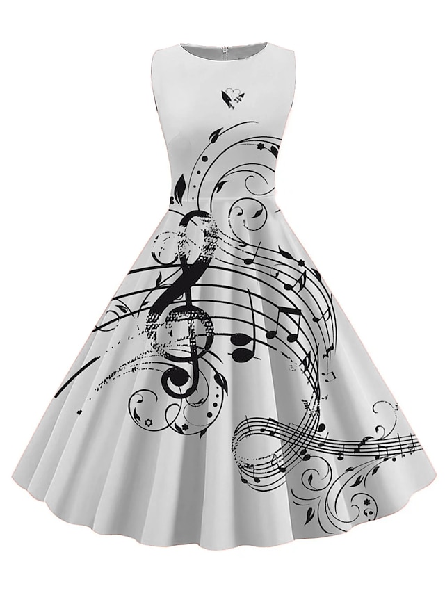 Women's Retro 1950s Vintage Tea Dresses Midi Dress Daily Date Ruched ...