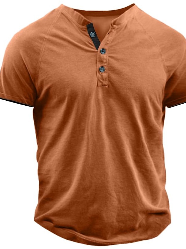  男性用 Tシャツ ヘンリーシャツ ティートップ 平織り ヘンリー ストリート バケーション 半袖 衣類 ファッション デザイナー ベーシック