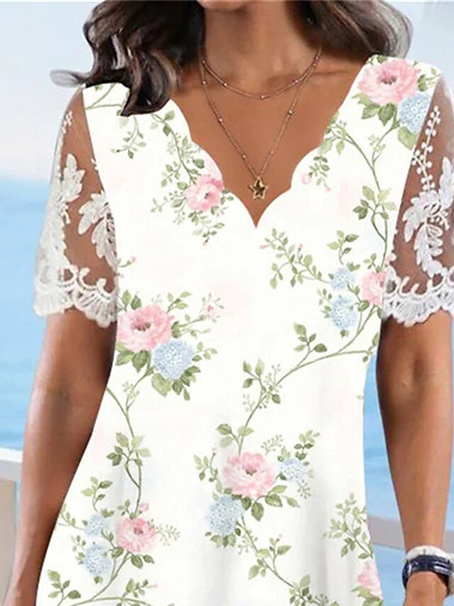 Casual Vacation Floral Print Lace Up Square Neck Sling Dresses main image 0