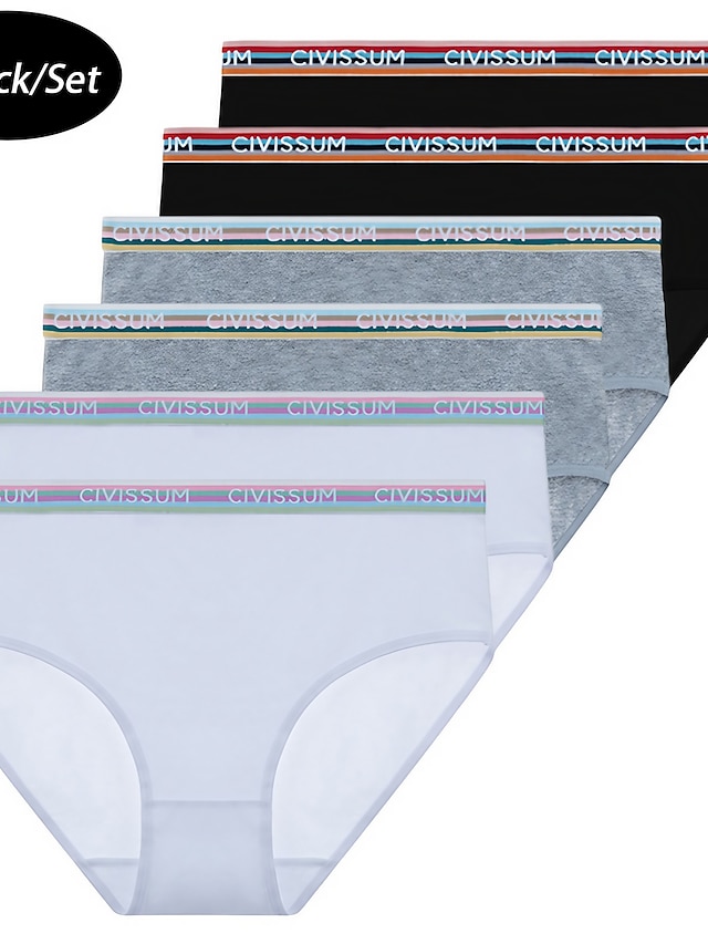  Men's 6 Pack Underwear Briefs Organic Cotton Breathable Plain Multi color