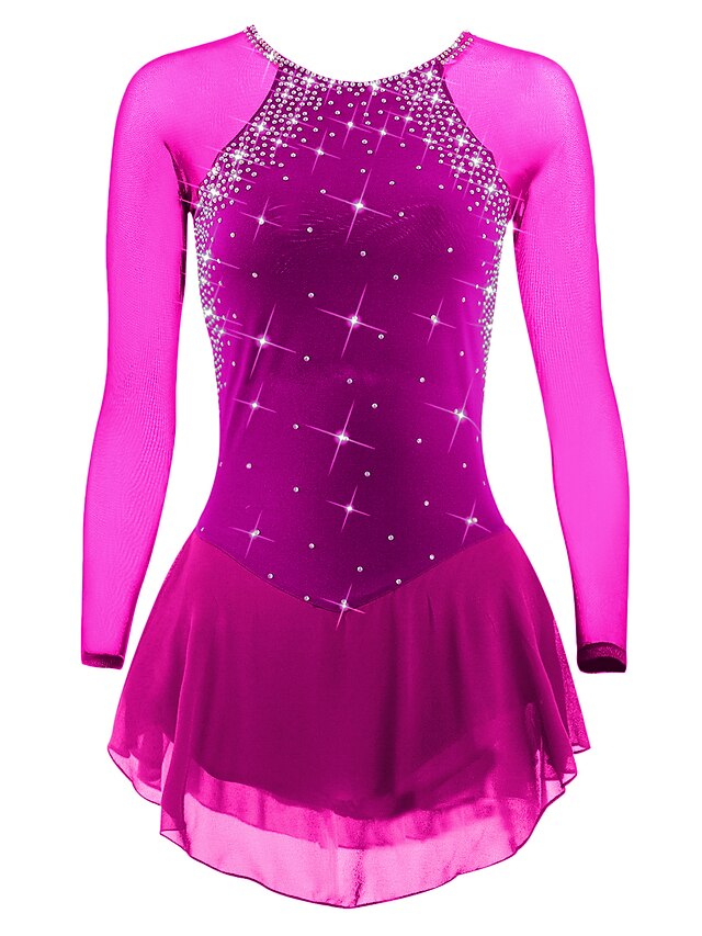 Figure Skating Dress Women's Girls' Ice Skating Dress Violet Black ...