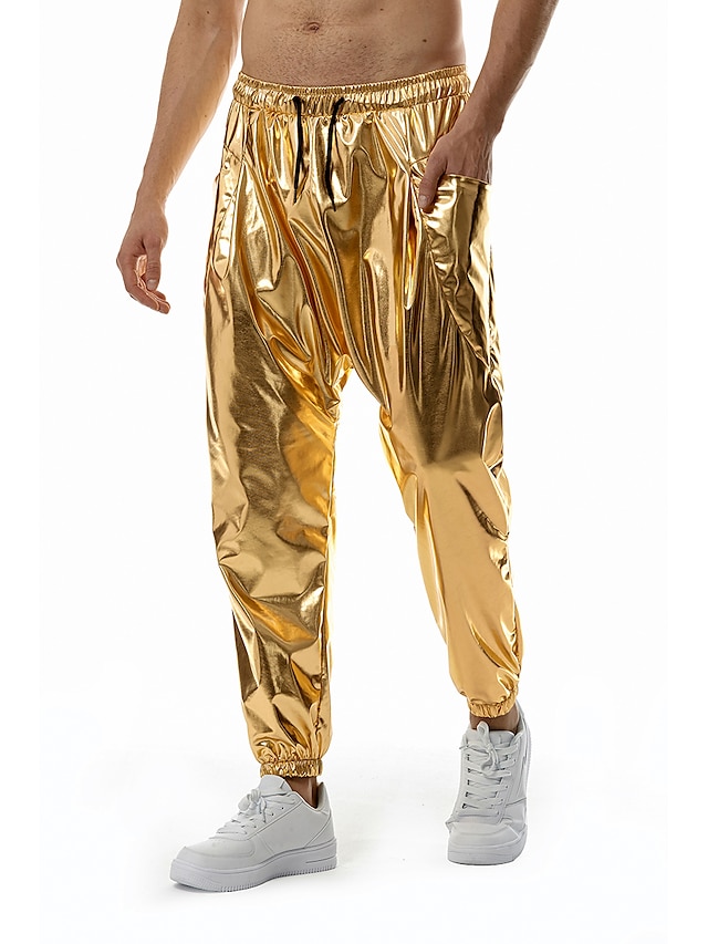  Herren Jogginghose Jogger Hose Hosen Freizeithose Paillettenhose Elastische Taille Elastischer Ärmelbund Einfarbig Windundurchlässig Atmungsaktiv In voller Länge Casual Ausgehkleidung Athleisure