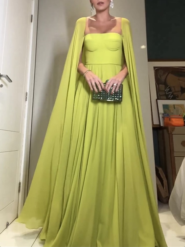  שמלת ערב אלגנטית שמלה רשמית שמלת מסיבת כלה באורך רצפה ללא שרוולים שכמיות שיפון עם שרוולים 2024