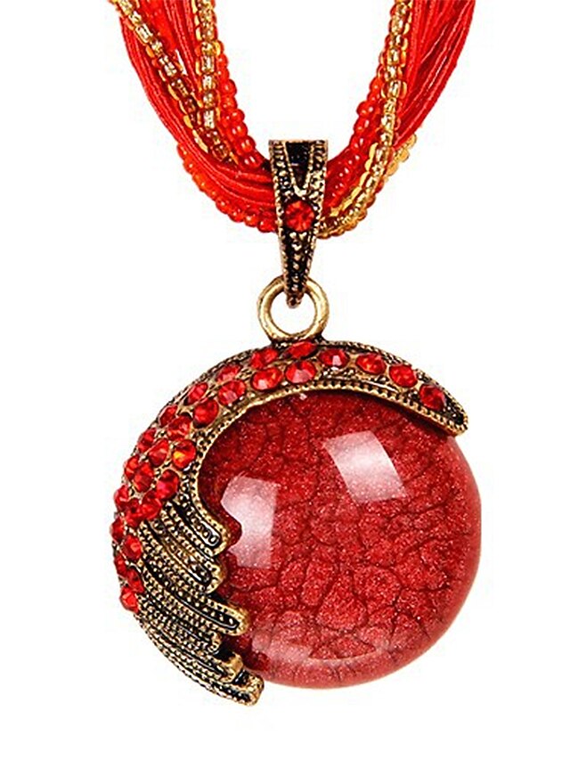 Women Autumn Geometric Alloy Acrylic Ceramic Long Necklace main image 1