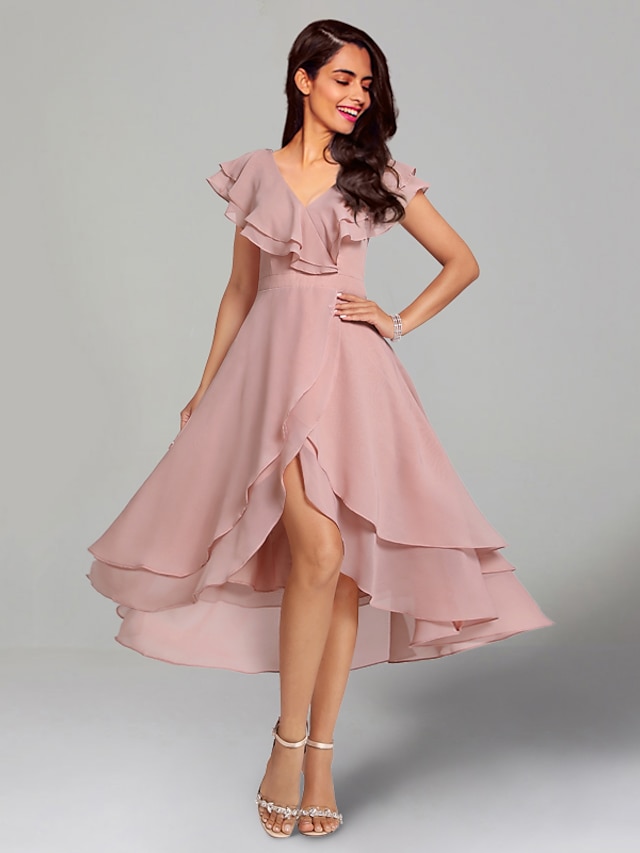 A-Line Wedding Guest Dresses Elegant Dress Cocktail Party Semi Formal