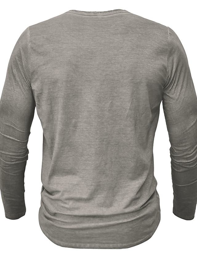 Men's Henley Shirt Tee Top Long Sleeve Shirt Plain Henley Street ...