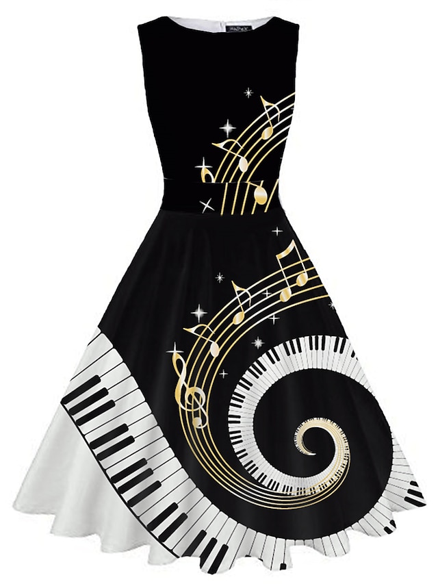 Women's Retro 1950s Vintage Tea Dresses Midi Dress Daily Date Ruched