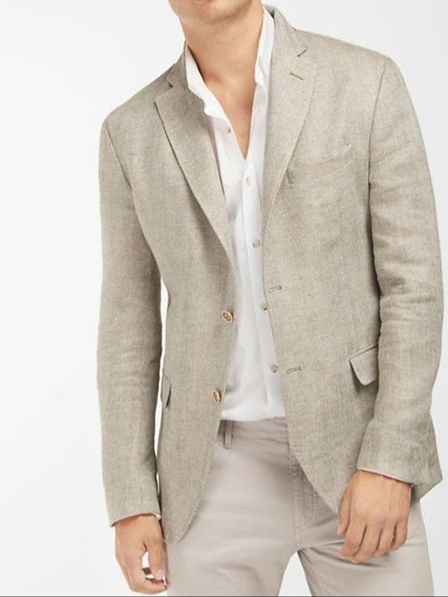 Men's Fashion Casual Linen Blazer Regular Tailored Fit Solid Colored ...