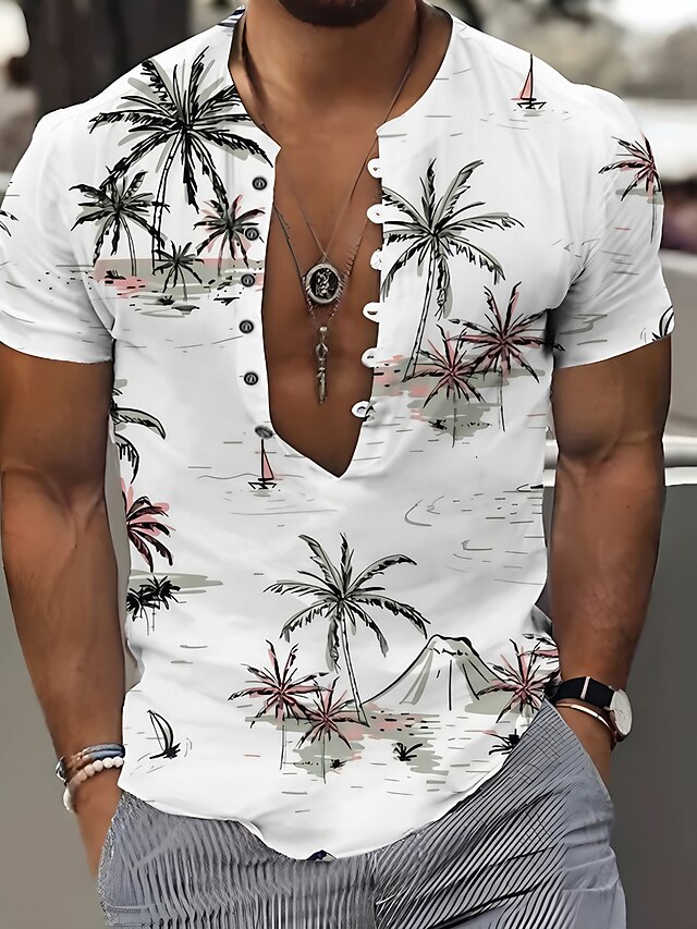 Homme Chemise Chemise hawaïenne Fruit Col rabattu Jaune Bleu Vert Plein