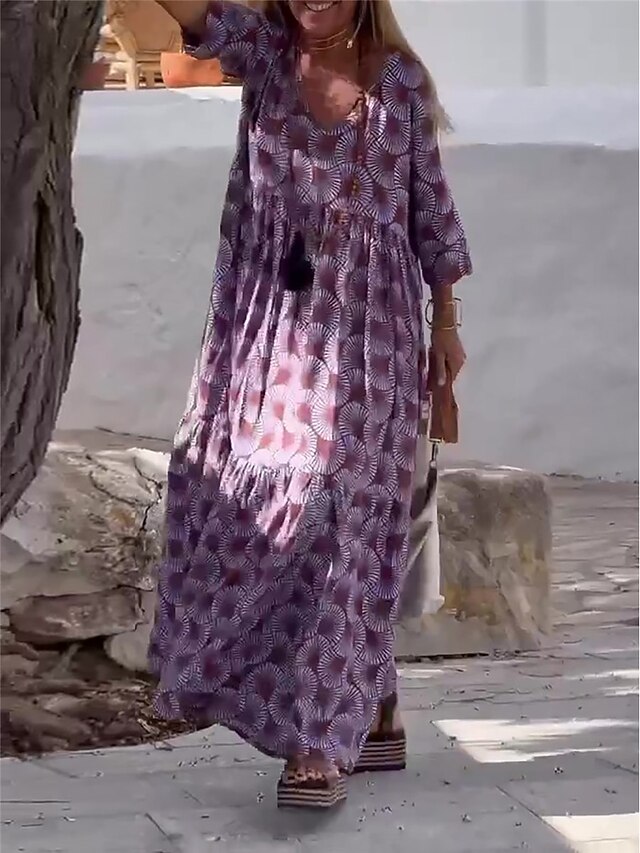 Abito Donna Stampa Pois Maniche Corte - Scollo A V Per Feste Ed Estate