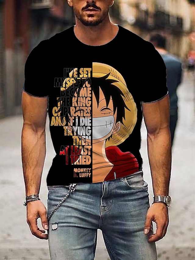  One Piece Monkey D. Luffy Roronoa Zoro T-shirt Print 3D Graphic For Men's Adults' Masquerade 3D Print Casual Daily
