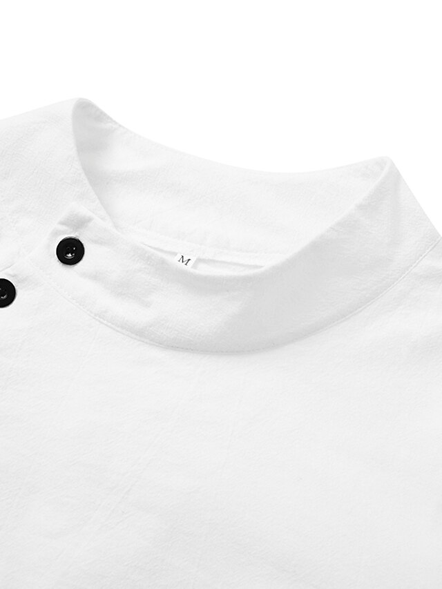 Women‘s Cotton Linen Dress Shirt Dress Casual Dress Shift Dress Midi