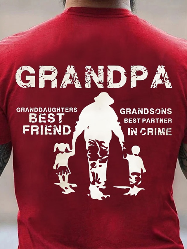  fars dag papa skjorter barnebarn bedste ven barnebarn partner in crime t-shirt herre 3d skjorte til fødselsdag grøn sommer bomuld grafisk bogstav vintage mode designer herre 3d print t-shirt bedstefar