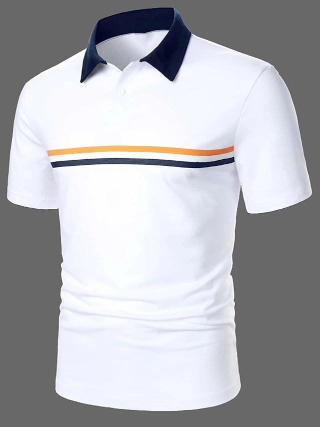 Men's Polo Shirt Golf Shirt Casual Holiday Lapel Classic Short Sleeve ...