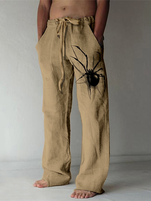 Men's Trousers Summer Pants Beach Pants Pocket Drawstring Print