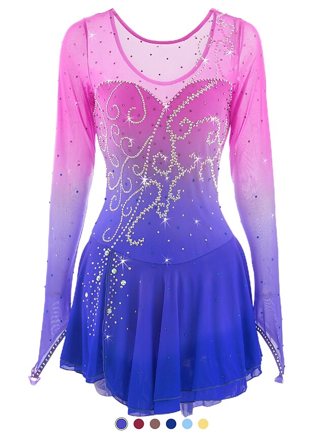 Figure Skating Dress Women's Girls' Ice Skating Dress Outfits Dark Red ...