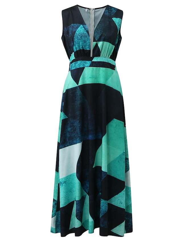 Women‘s Casual Dress Swing Dress Long Dress Maxi Dress Blue Light Green ...