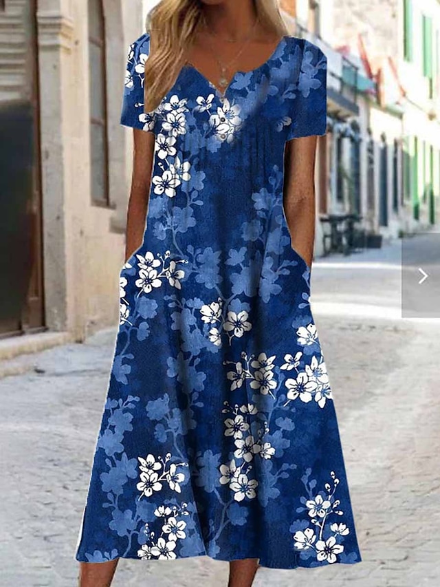 Women's Casual Dress Summer Dress Print Dress Floral Paisley Ruched ...