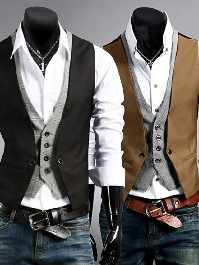 Men's Suit Vest Waistcoat Formal Wedding Work Business 1920s Smart ...