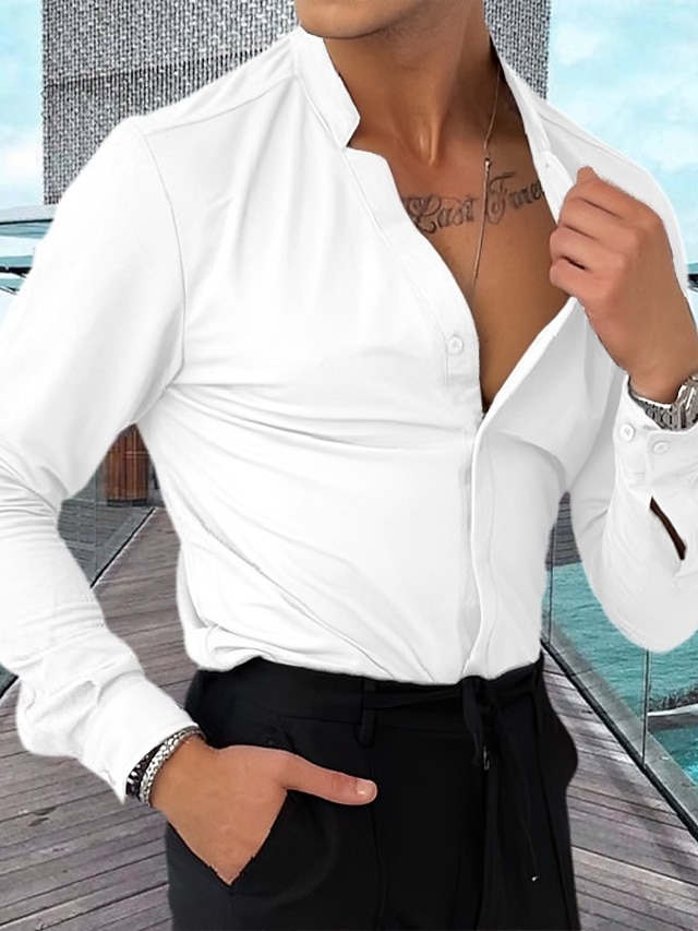 Men's Shirt Button Up Shirt Casual Shirt Summer Shirt Beach Shirt Black