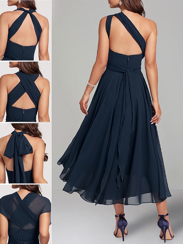 Bridesmay Sparkly Sequin Cocktail Dress - 3/4 Sleeve A-Line Short Dress For Weddings & Parties
