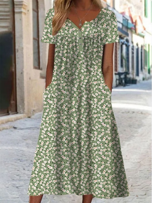 RoomTour Dames Zomerjurken V-hals Ruche Korte Mouw Casual Losse Shift Jurken, Zwart, S RoomTour Dames Zomerjurken V-hals Ruche Korte Mouw Casual Losse Shift Jurken, Zwart, S