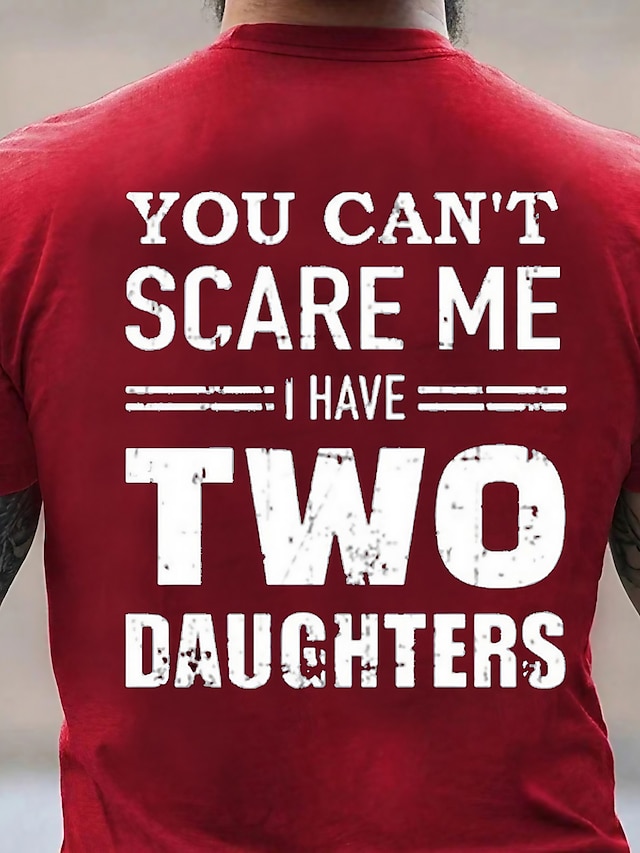  Father's Day papa shirts Halloween Mens Graphic Shirt Tee Letter Crew Neck Clothing Apparel 3D Print Outdoor Daily Short Sleeve Fashion Designer Vintage You Can 'T Scare Have Two Daughters Birthday