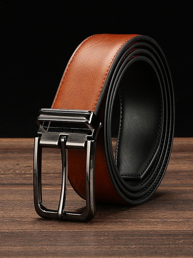 Men's Dress Belt Leather Belt Ratchet Belt Casual Belt Black 1 Black 2