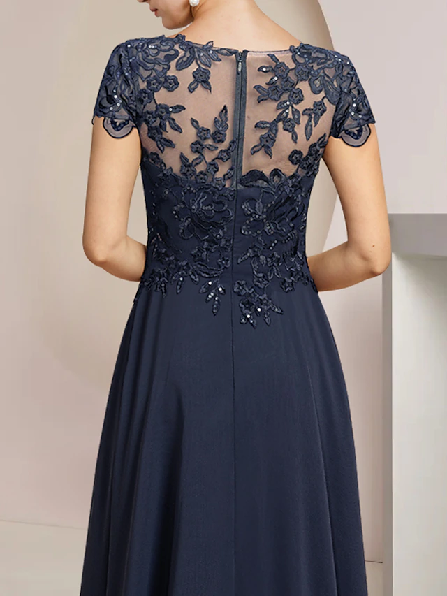 TS A-Line Mother of the Bride Dress Formal Wedding Guest Elegant High ...