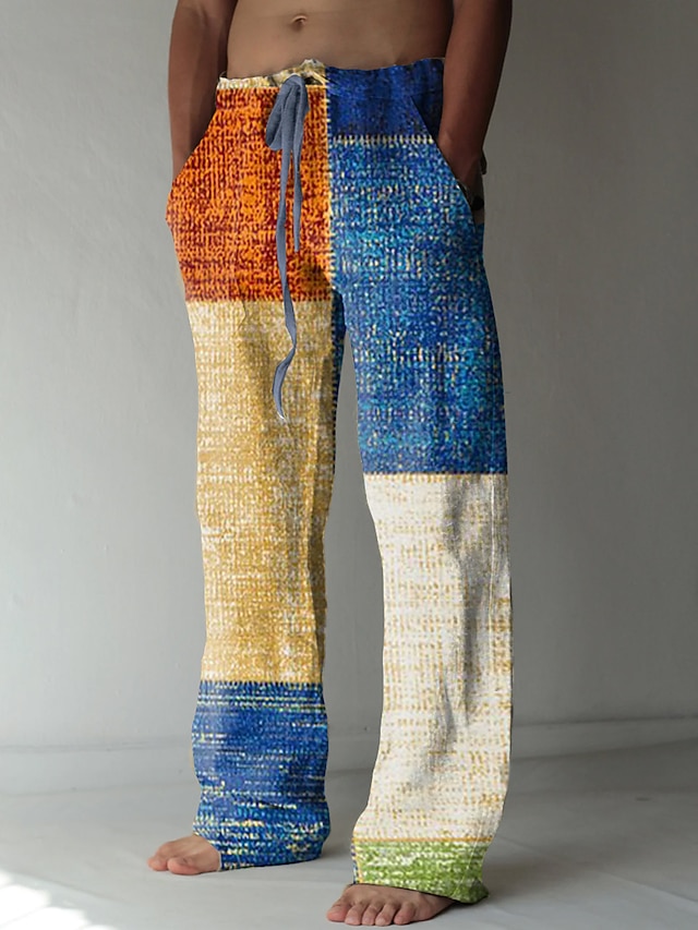 Mokaloha Herren Hose Mit Hanf-Stickerei - Lässige Freizeithose Mit Kordelzug