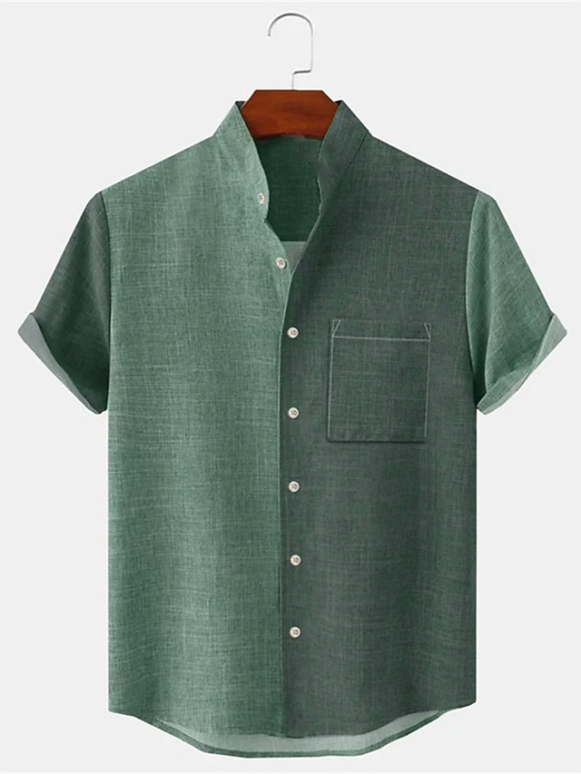 Men's Shirt Button Up Shirt Casual Shirt Summer Shirt Beach Shirt Green ...