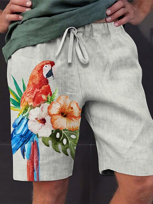 Men's Shorts Summer Shorts Beach Shorts Drawstring Elastic Waist 3D