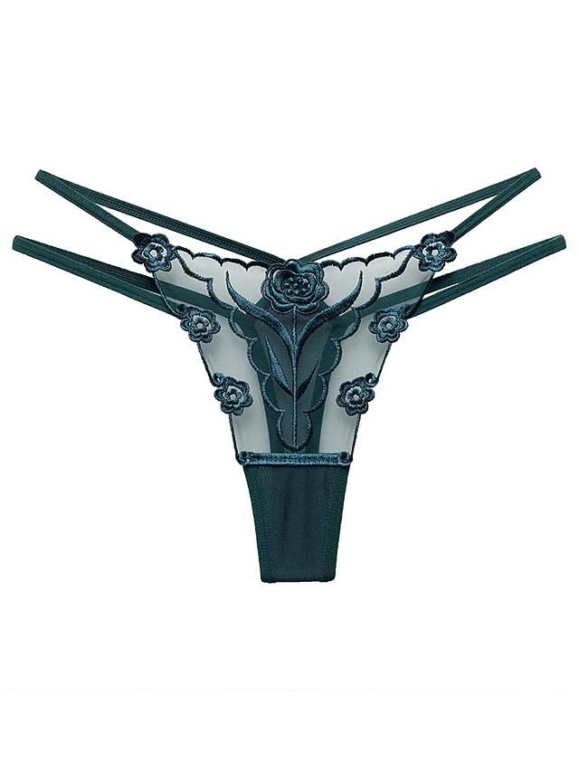 Women's Sexy Lingerie Panties Flower Lovers Hot Comfort Home Valentine's Day Bed Nylon Breathable Embroidery Hole Summer Spring Home Outfits 13