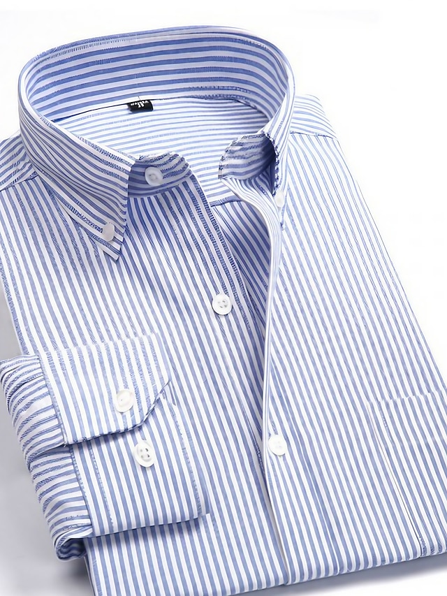  Pánské Košile k obleku Oxford košile Růžová Modrá Světle fialová Dlouhý rukáv Pruhy a pléd Košilový límec Celý rok Svatební Kancelář a kariéra Oblečení S přezkou