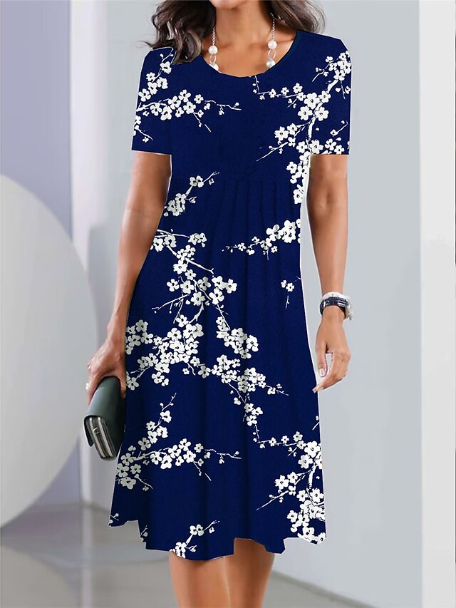 Women's Casual Dress Summer Dress Print Dress Floral Ombre Pocket Print