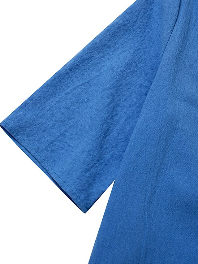 Women‘s Shift Dress Knee Length Dress Green Blue Pink Yellow Half