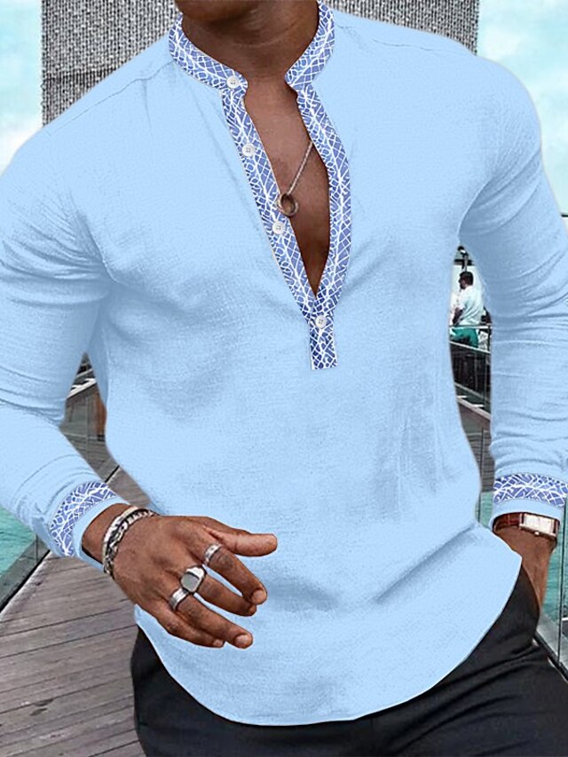 Men's Shirt Linen Shirt Popover Shirt Summer Shirt Beach Shirt White ...