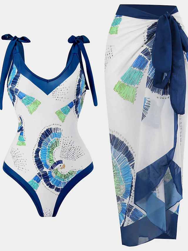 Women's Swimwear Tankini 2 Piece Normal Swimsuit 2 Piece Printing ...