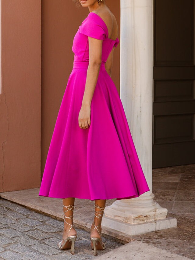 A-Line/Princess Tea-Length Sleeveless Sweetheart Cocktail Dresses main image 1
