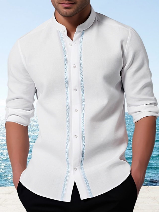 Men's Shirt Guayabera Shirt Button Up Shirt Casual Shirt Summer Shirt ...