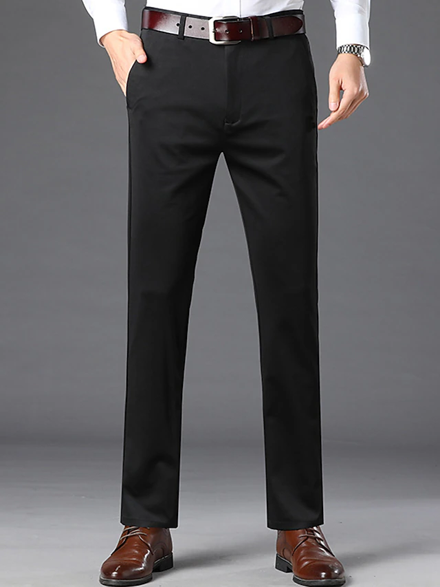 Men's Trousers Dress Pants Slacks Suit Pants Pocket Plain Comfort Soft Wedding Outdoor Daily Fashion Casual Black Royal Blue 7