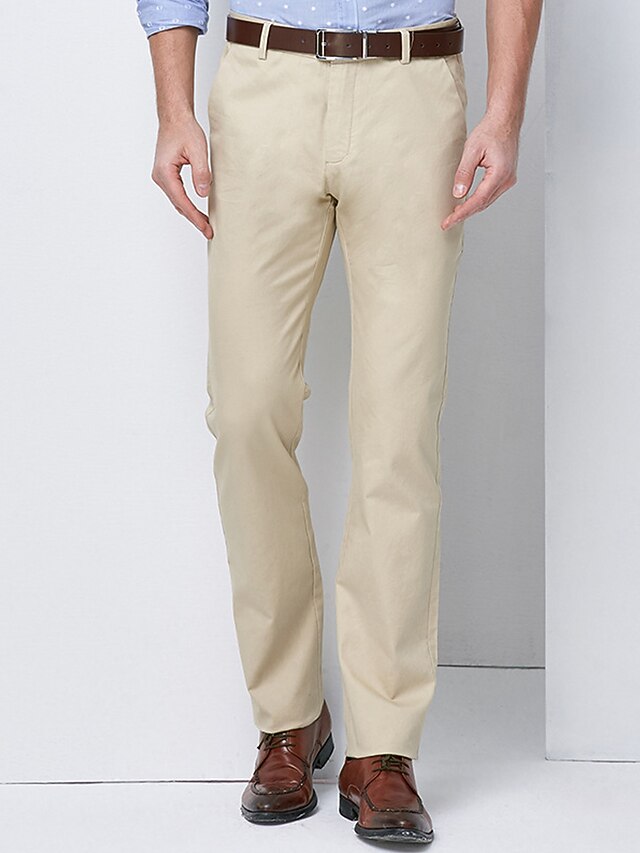 Men's Dress Pants Trousers Suit Pants Pocket Straight Leg Plain Comfort