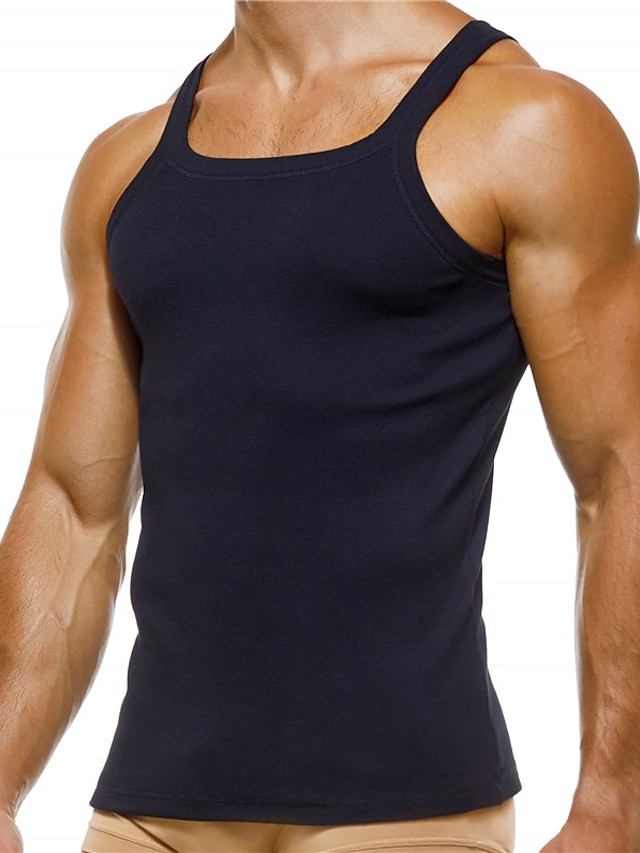 Men's Tank Top Vest Top Undershirt Sleeveless Shirt Wife Beater Shirt 