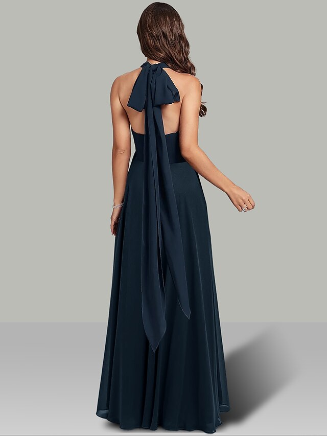 A-Line Wedding Guest Dresses Casual Dress Party Dress Wedding Party Asymmetrical Short Sleeve V Neck Bridesmaid Dress Chiffon with Ruffles Pure Color
